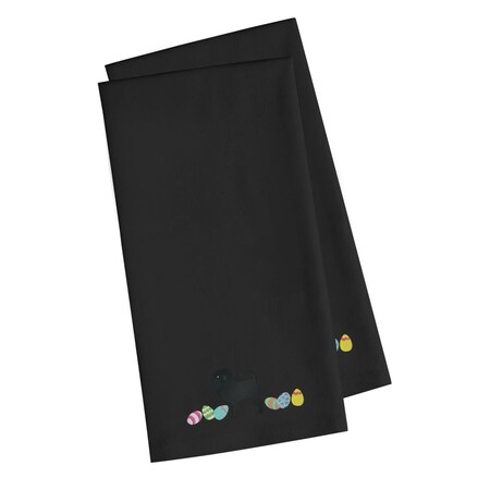 Carolines Treasures Affenpinscher Easter Black Embroidered Kitchen Towel CK1591BKTWE